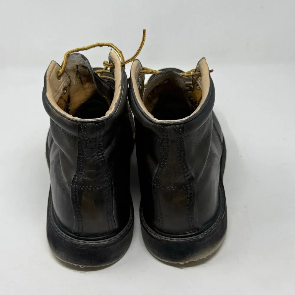 Carolina Soft Moc Toe Wedge Work Boots Mens 13 Black Burnished Leather USA Made